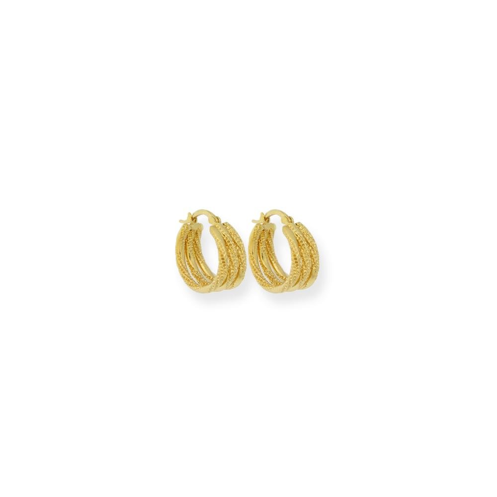 18k GL Triple Hoop 15mm - Donna Italiana ®
