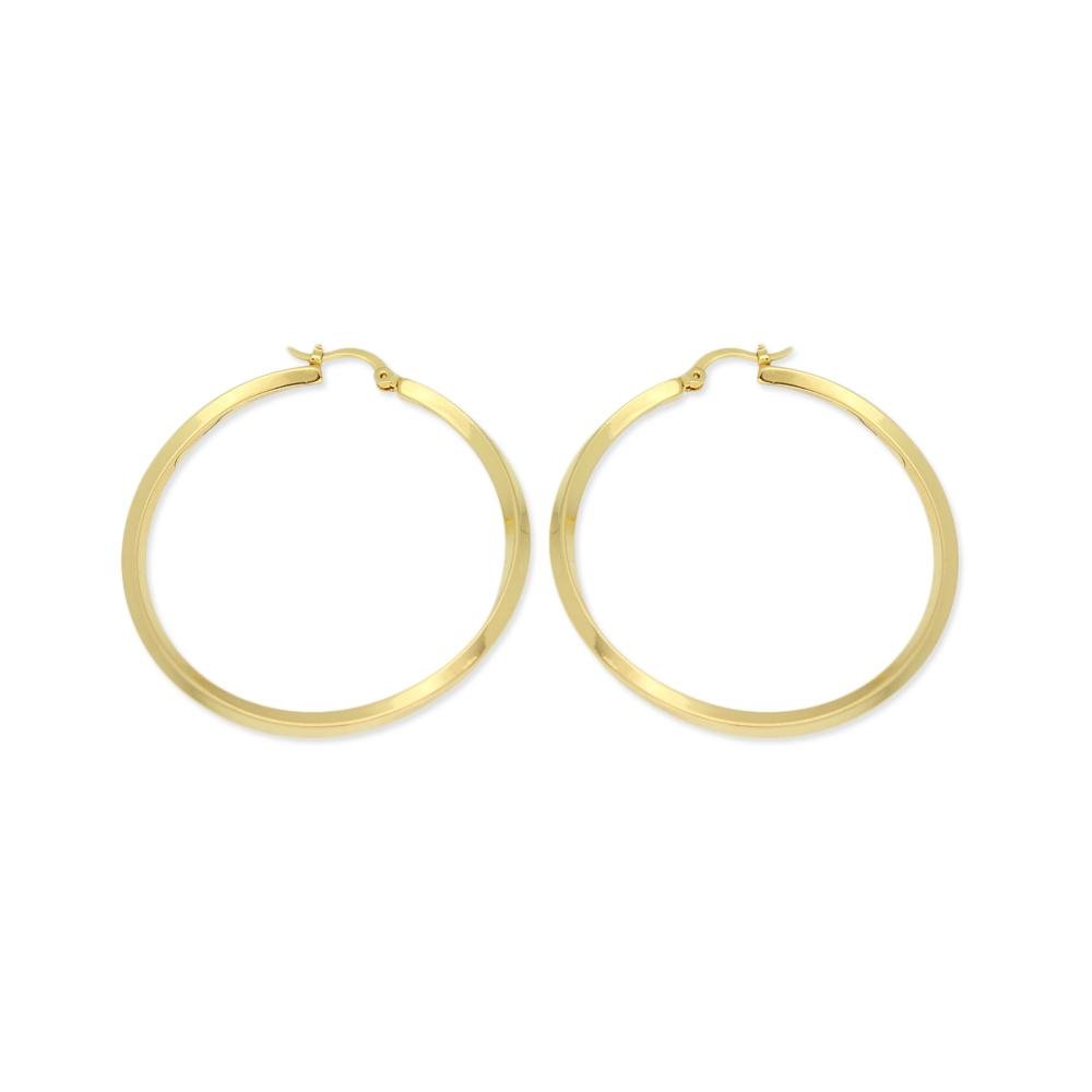 18k GL Twisted Hoop 50mm - Donna Italiana ®