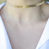 18K Gold Layer Flor Detail Choker - Donna Italiana ®
