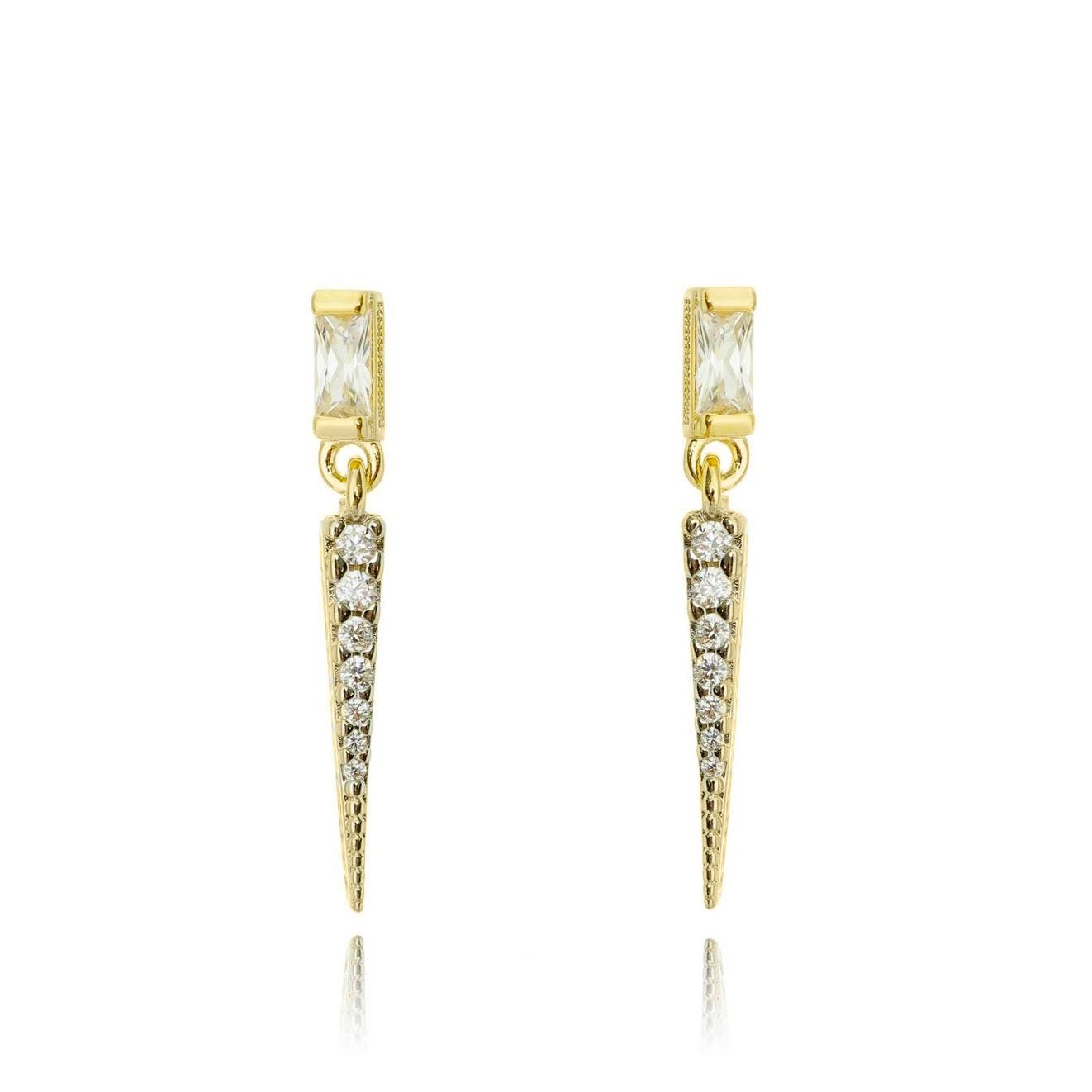 18K Gold Layer Spear Drop Earrings - Donna Italiana ®