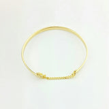 18KGL CUFF BANGLE WITH CHAIN - Donna Italiana ®