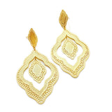 18KGL Hollowed Indian Earrings - Donna Italiana ®