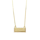 18kGL LOVE Plate Necklace - Donna Italiana ®
