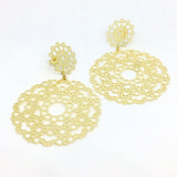 18KGL REDONDO RENDA EARRINGS - Donna Italiana ®