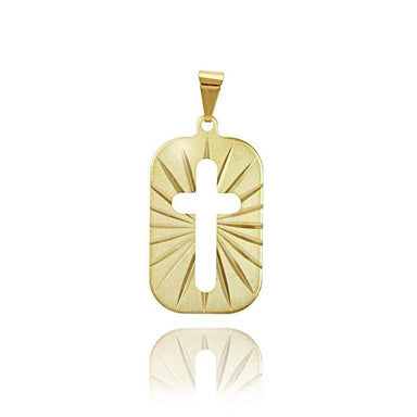 18kGL Tag Cross Pendant - Donna Italiana ®