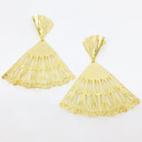 18KGL WAVED INDU FAN EARRINGS - Donna Italiana ®