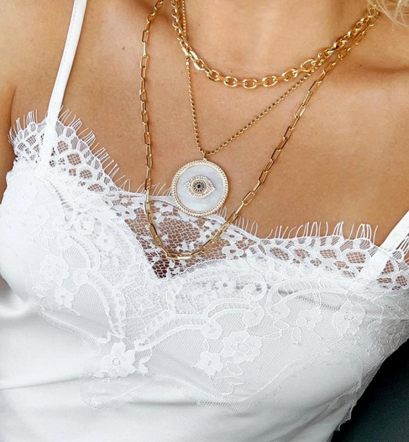 Evil Eye Medallion Necklace - Donna Italiana ®