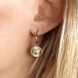 Love it Hoop Earrings: Dainty C-Hoop with Heart Radial Plate