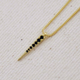 Black CZ Spear Necklace