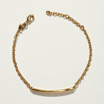 CZ bar bracelet flat lay, cubic zirconia bracelet detail, gold overlay bracelet construction, adjustable CZ bracelet clasp, sparkly bar bracelet, rolo chain CZ bracelet, minimalist gold bracelet, pave CZ bracelet closeup