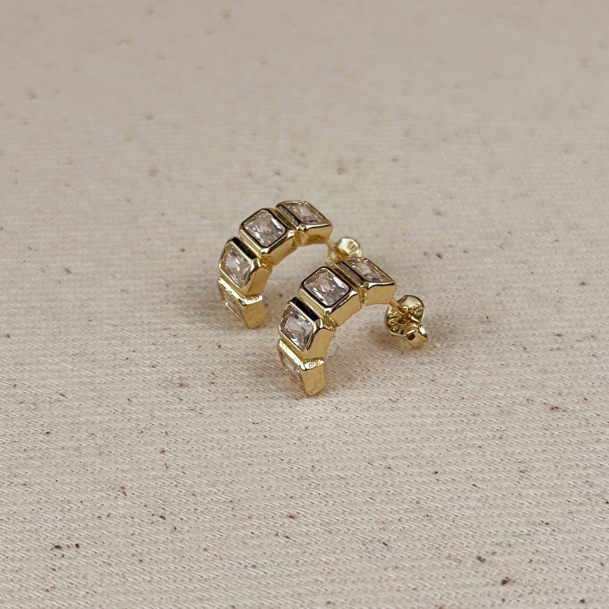 Chunky Baguette CZ Earrings