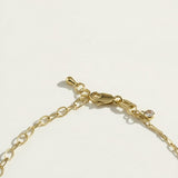 gold paperclip chain bracelet, crystal charm bracelet, dangling crystal bracelet, bezel crystal bracelet, gold-tone bracelet, dainty gold bracelet, adjustable gold bracelet, lobster clasp bracelet, station bracelet, stacking bracelet, bridal party bracelet, gift for her jewelry