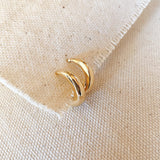 Artisan Glamour: 18k Gold Overlay Clicker Hoop Earrings