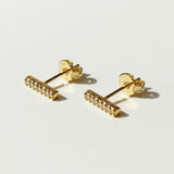 gold bar stud earrings, pavé bar earrings, crystal bar studs, minimalist bar earrings, cubic zirconia bar studs, dainty gold studs, linear stud earrings, everyday stud earrings, sparkle bar earrings, ear stack studs, small bar earrings, bridesmaid gift, gift for her