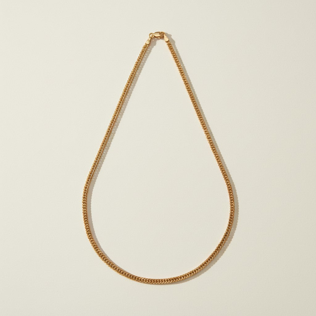 herringbone chain necklace, flat chain necklace gold, 18K gold overlay necklace, woven chain necklace, lightweight gold chain, herringbone necklace detail, layering chain necklace, flat link necklace