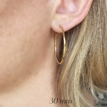 GoldFi 18k Gold Filled Endless Hoop Earrings 20mm, 30mm, 40mm, 50mm, 60mm 70mm