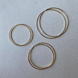 GoldFi 18k Gold Filled Endless Hoop Earrings 20mm, 30mm, 40mm, 50mm, 60mm 70mm