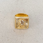 GoldFi 18k Gold Filled Lioness Signet Ring