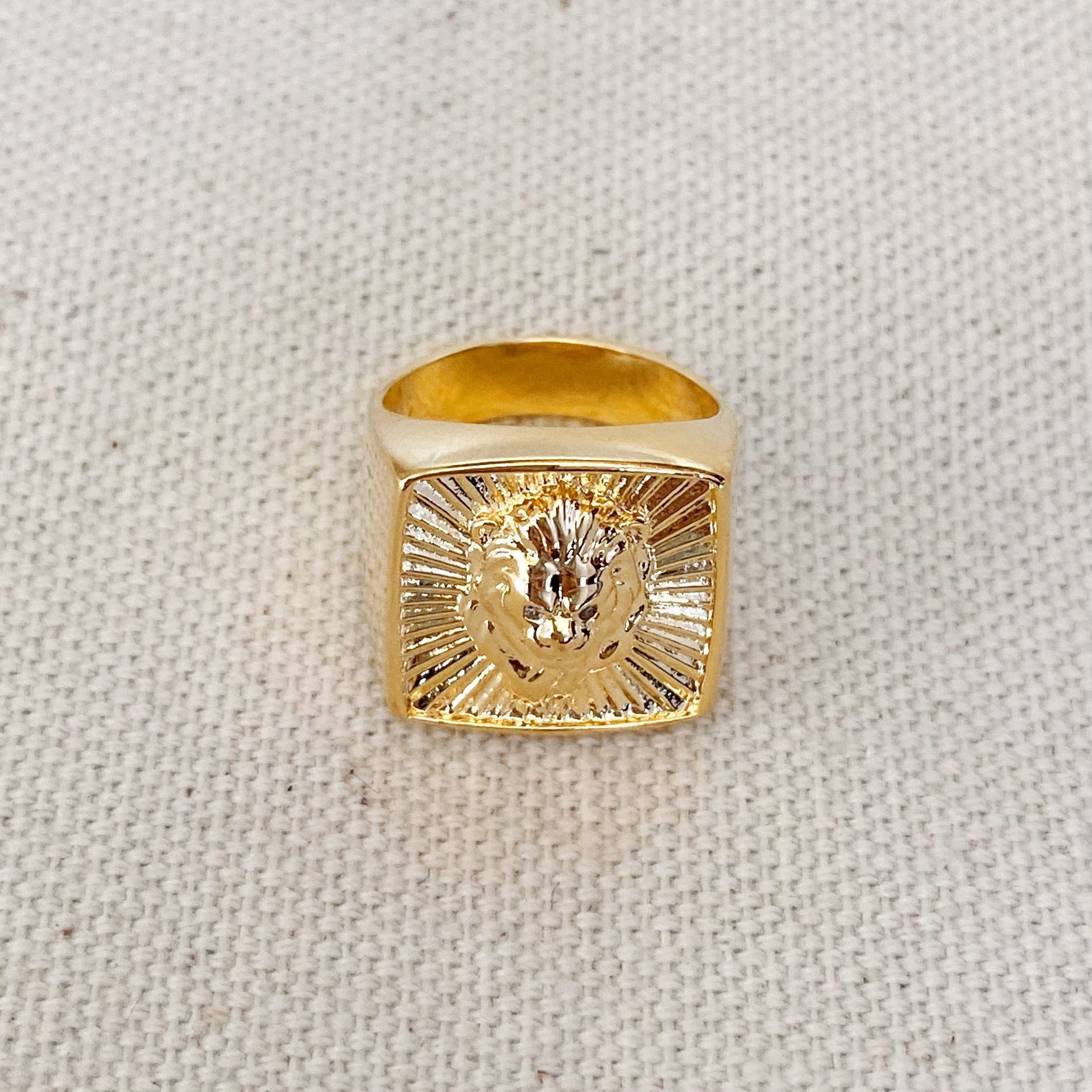 GoldFi 18k Gold Filled Lioness Signet Ring