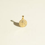 Saint Benedict medal, St Benedict pendant, gold medal pendant, religious medal necklace, Catholic medal pendant, round medal charm, protection pendant, gold saint medal, Benedictine medal, medal necklace for her, baptism gift, confirmation gift, first communion gift