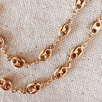 GoldFi 18k Gold Filled Puffy Mariner Link Necklace