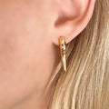 Belize Hopps: Edgy Gold Filled Hoop Earrings with Spike Drop