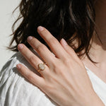 hamsa ring, pavé hamsa hand ring, crystal hamsa ring, gold hamsa jewelry, dainty symbol ring, protective charm ring, minimalist stacking ring, hamsa ring on model