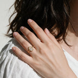 hamsa ring, pavé hamsa hand ring, crystal hamsa ring, gold hamsa jewelry, dainty symbol ring, protective charm ring, minimalist stacking ring, hamsa ring on model