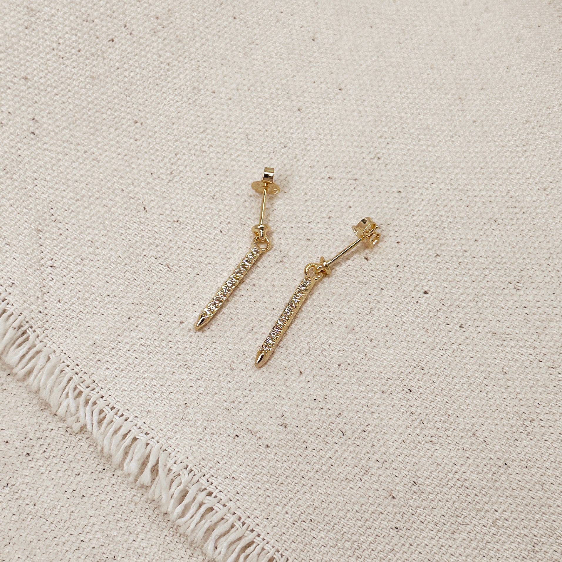 CZ Spear Drop Earrings