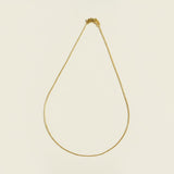 fine gold box chain necklace, thin gold chain necklace, dainty box chain, delicate gold necklace, layering chain necklace, minimalist gold necklace, lobster clasp chain, everyday gold chain, simple gold chain, lightweight gold necklace, gift for her, gold chain for pendants