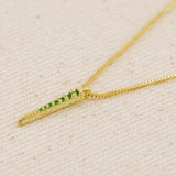 Emerald CZ Spear Necklace