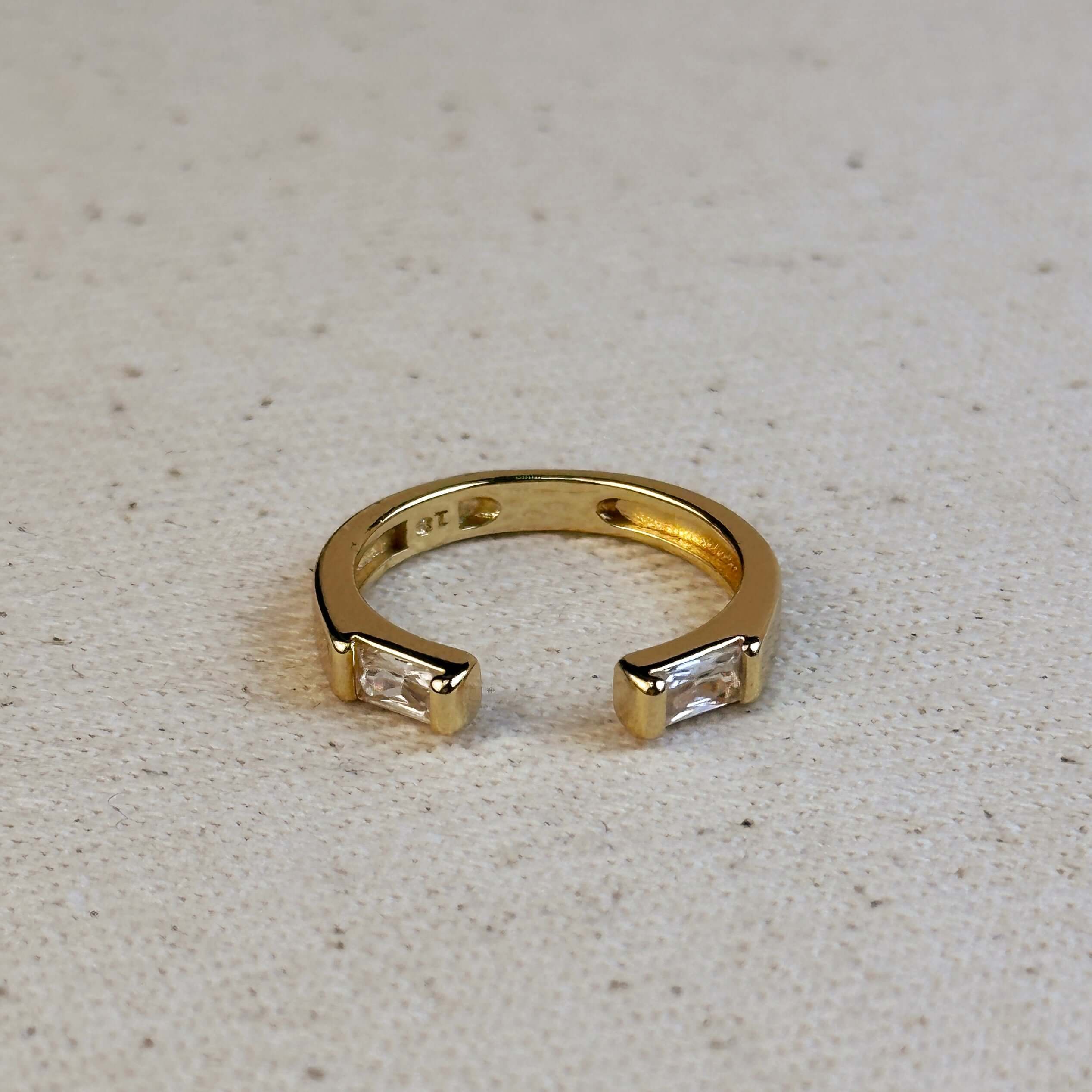 Baguette CZ Adjustable Band Ring