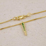 Emerald CZ Spear Necklace