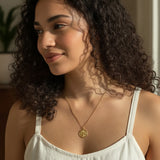 infinite love necklace, gold infinity pendant necklace, sunburst coin necklace, gold medallion necklace, heart and infinity jewelry, Donna Italiana jewelry, hypoallergenic gold necklace, layering necklace