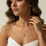layered gold necklace, gold tag pendant necklace, rectangle pendant necklace, dainty layered necklaces, gold-tone chain necklace, minimalist pendant necklace, bar pendant necklace, layering necklace set, everyday gold necklace, gold hoop earrings, gift for her jewelry, birthstone-style pendant necklace