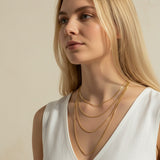 mariner chain necklace on-model, anchor link necklace gold, 18K gold overlay chain, nautical chain necklace, layered mariner chain, statement link necklace, textured gold chain, mariner necklace close-up