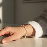 pearl station bracelet, wire wrapped pearl bracelet, oval pearl bracelet, gold and pearl bracelet, dainty pearl bracelet, adjustable pearl bracelet, rice pearl bracelet, lobster clasp pearl bracelet, bridal pearl bracelet, everyday pearl bracelet, layering bracelet, women’s pearl bracelet