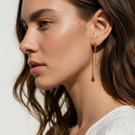 gold chain drop earrings, pear drop earrings, crystal drop stud earrings, dainty dangle earrings, bridal drop earrings, teardrop crystal earrings, gold chain dangle earrings, cubic zirconia drop earrings, delicate gold earrings, wedding earrings, elegant everyday earrings, women’s drop earrings