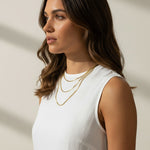 layered box chain necklace, cascading gold necklace, multi strand necklace, graduated chain necklace, 18k gold layered necklace, box chain necklace set, delicate gold layering necklace, stacked chain necklace