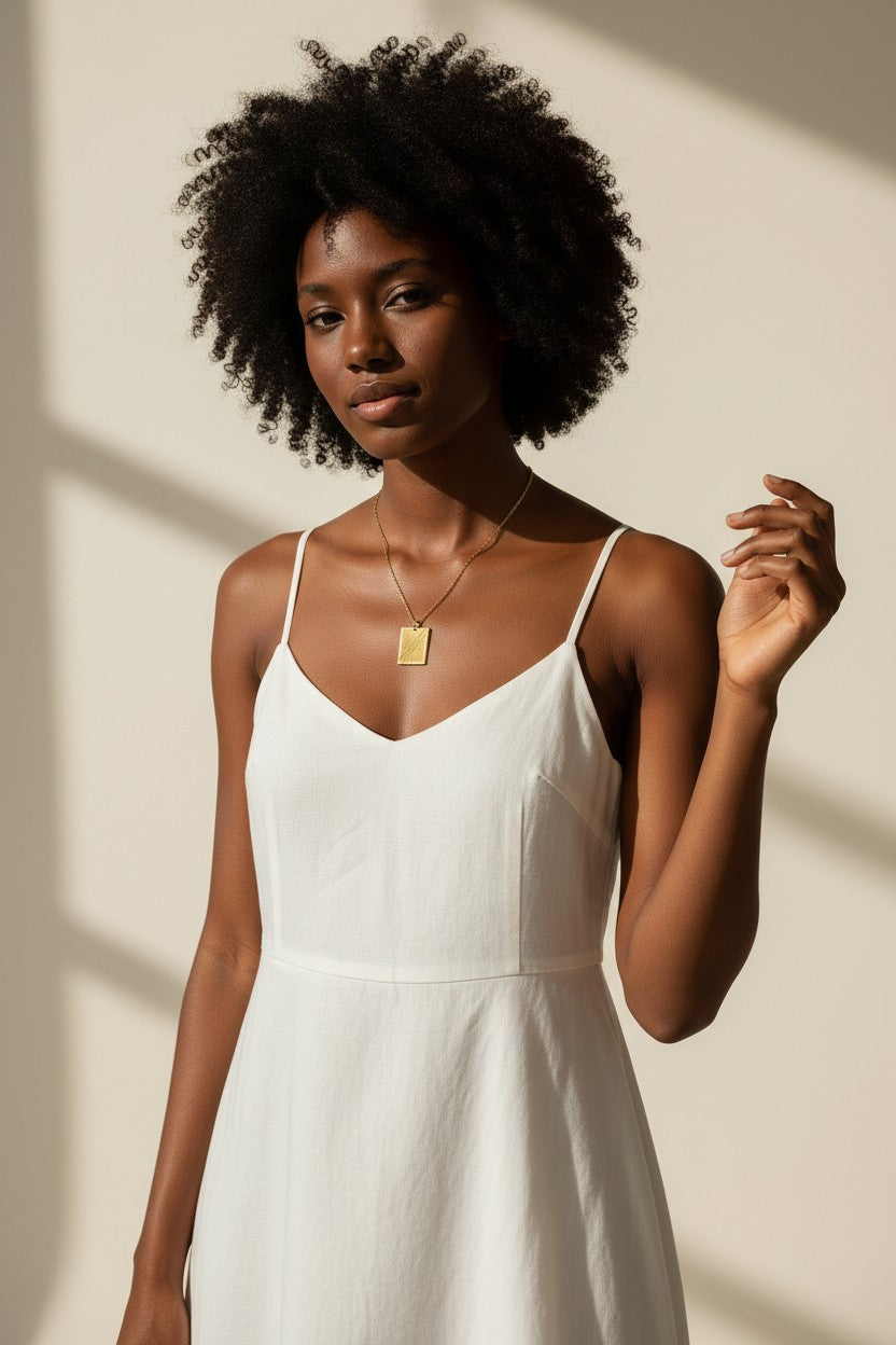 gold dog tag necklace, hammered edge pendant necklace, gold tag necklace, textured gold necklace, rope chain necklace, minimalist gold jewelry, layering necklace, artisanal gold pendant