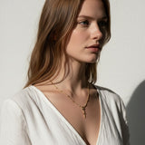 Ethereal Beauty: 18k Gold Overlay Delicate Rosary Necklace