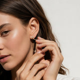 gold chain drop earrings, pear drop earrings, crystal drop stud earrings, dainty dangle earrings, bridal drop earrings, teardrop crystal earrings, gold chain dangle earrings, cubic zirconia drop earrings, delicate gold earrings, wedding earrings, elegant everyday earrings, women’s drop earrings