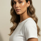 V Shape CZ Clicker Hoop Earrings