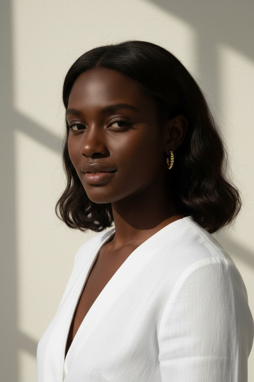 twisted rope hoop earrings, gold rope texture hoops, small twisted hoops on model, textured gold hoop earrings, everyday gold hoops, sculptural rope earrings, statement gold hoops, polished twisted earring