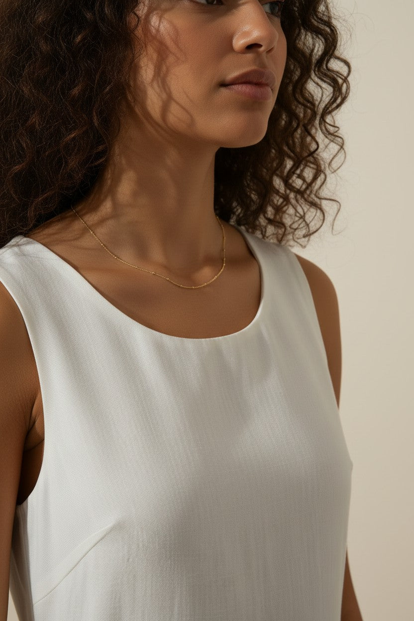 single strand satellite necklace, delicate beaded chain necklace, dainty gold necklace, minimalist layering necklace, 18k gold satellite chain, thin gold necklace, simple beaded necklace, everyday gold necklace