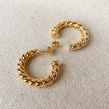 GoldFi Croissant Twisted C Hoop Earrings