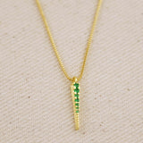 Emerald CZ Spear Necklace