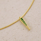 Emerald CZ Spear Necklace