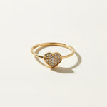 pavé heart ring, gold heart ring, dainty stackable ring, cubic zirconia heart ring, thin band heart ring, sparkle heart ring, delicate gold ring, romantic stacking ring
