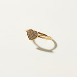 pavé heart ring, gold heart ring, dainty stackable ring, cubic zirconia heart ring, thin band heart ring, sparkle heart ring, delicate gold ring, romantic stacking ring
